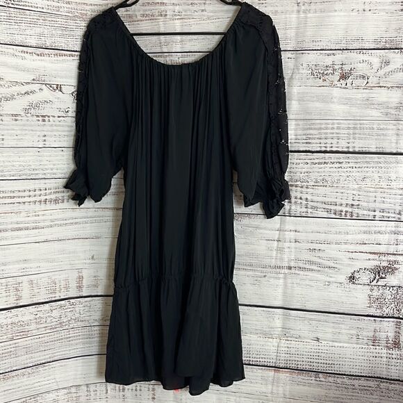 Victoria’s secret Dress Womens Small cold shoulder lace cover up drawstring Boho - Picture 6 of 11